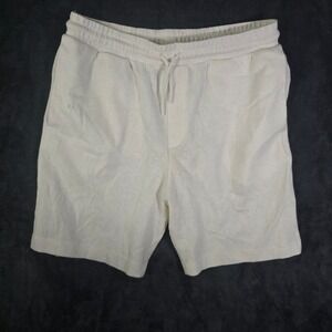 ZARA Men Textured Drawstring Waist Shorts Cream Size‎ Medium